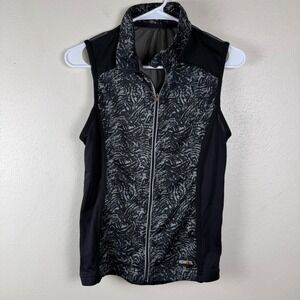 Kerrits Womens Black Grey Abstract Print Mesh Back Full Zip Equestrian Vest M